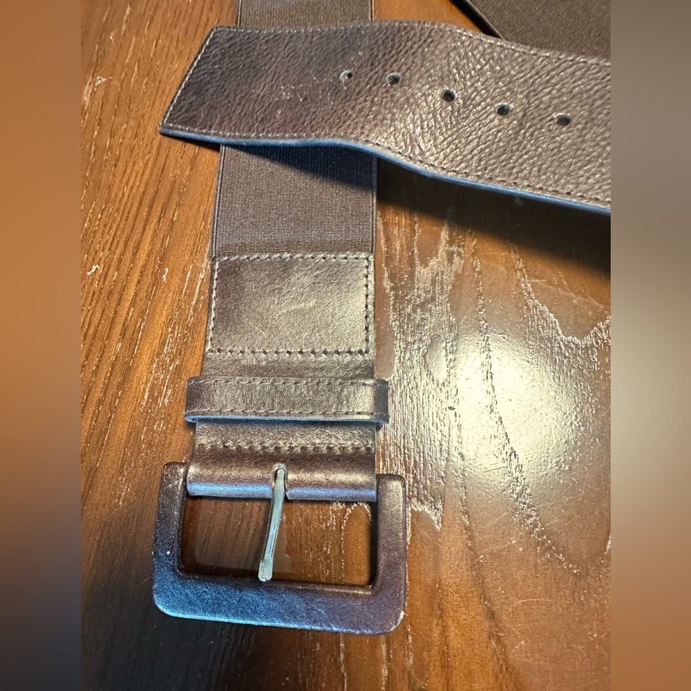 Talbots Wide Brown Stretch Belt Large‎